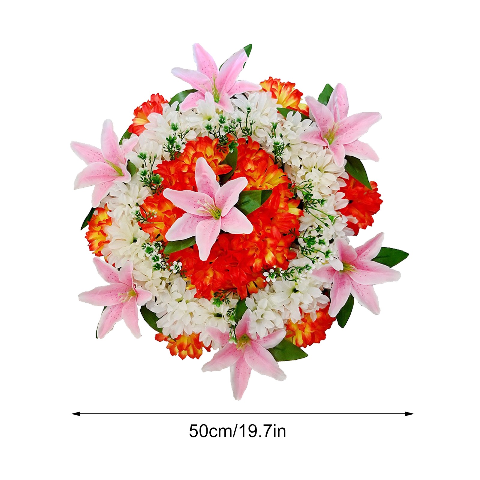 Cemetery Wreath Artificial Memorial Wreath Plastic Loop Silk Cloth Flower For Gr