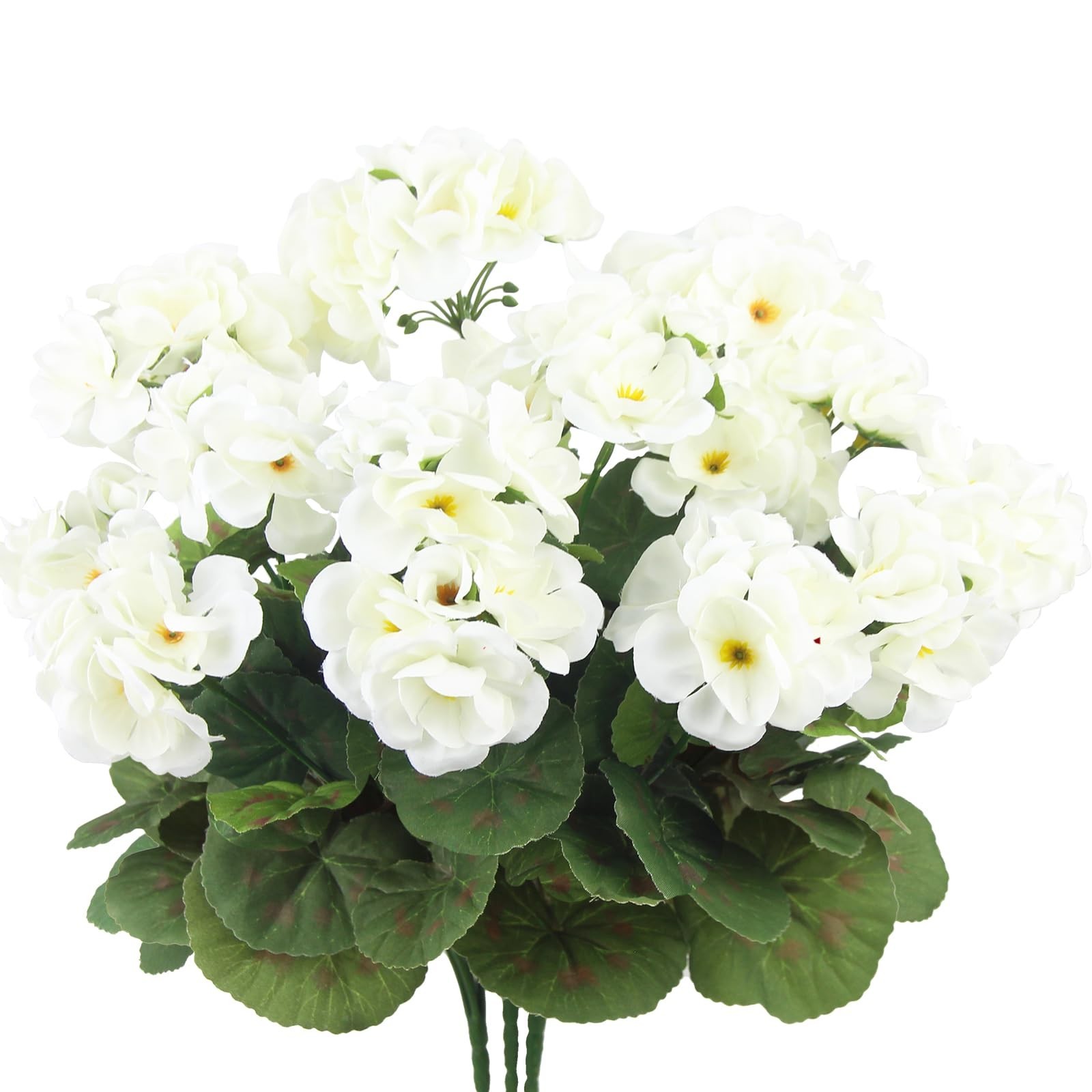 3 Pcs UV Resistant Artificial Geraniums – Silk Faux Flowers for Garden, Home Dec