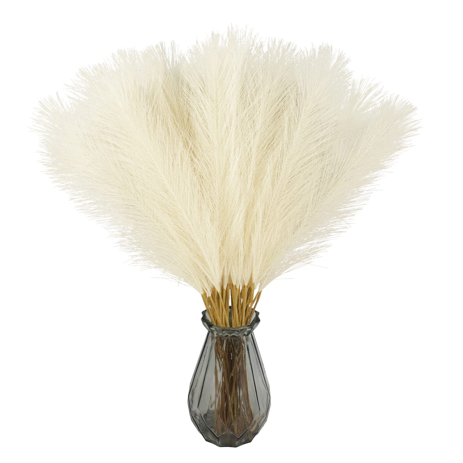 50PCS Faux Pampas Grass, 21.6″ Short Artificial Pompous Grass Floral Fake Pom…
