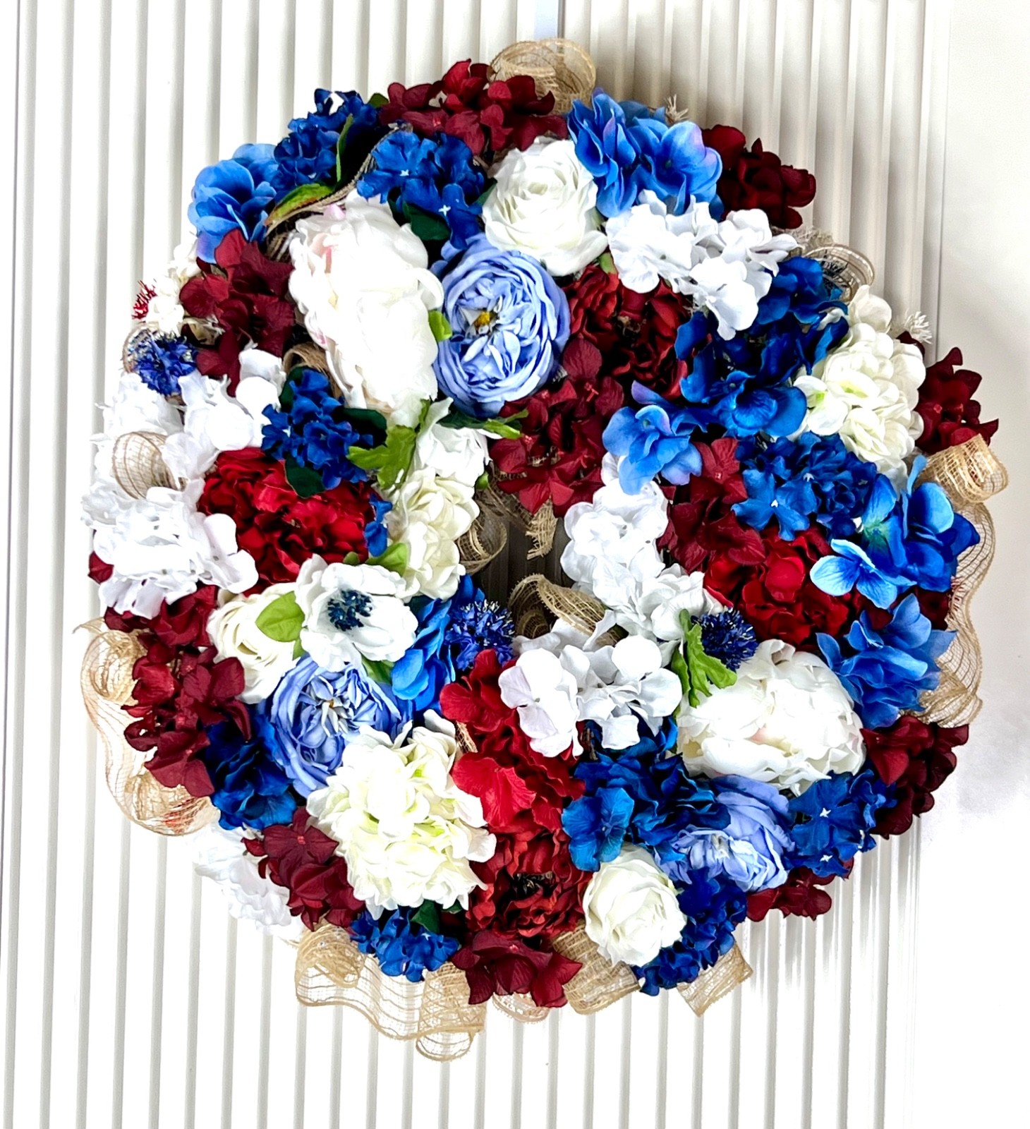 Patriotic Wreath Flag 4th of July Wreath Red White-Blue USA Wreath Uncle Sam