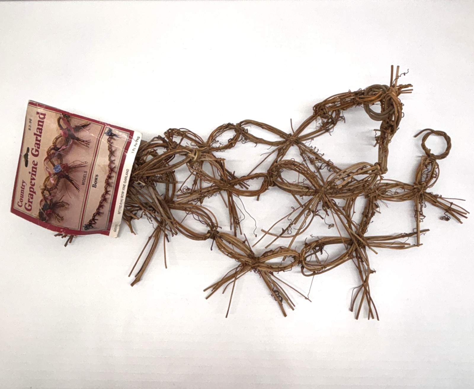 Vintage 1994 Country Grapevine Garland Bows 60″ Long Grandma Core – NWT