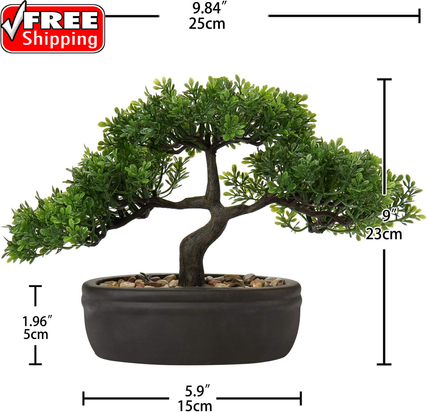 Artificial Bonsai Tree Juniper Faux Plants Indoor Small Fake Plants Decor with C