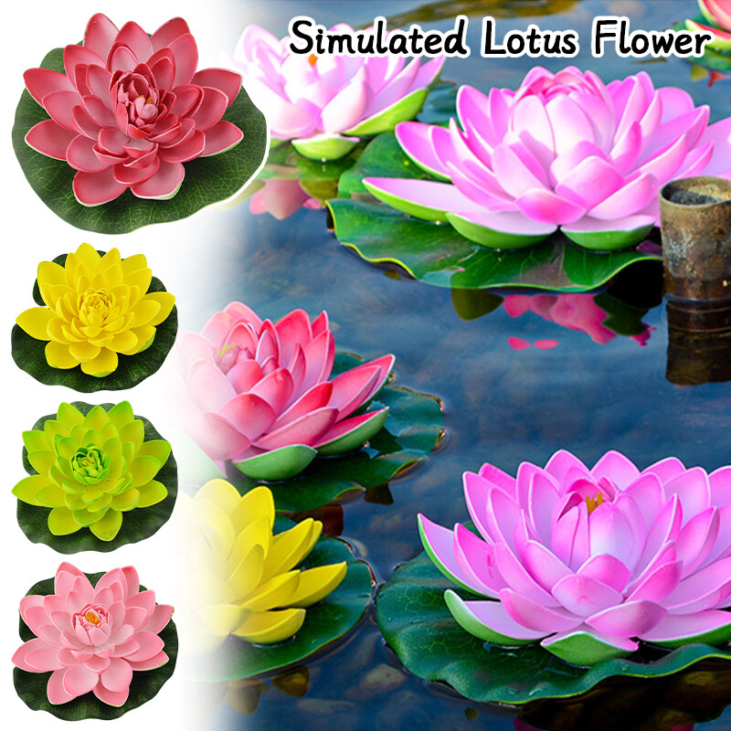 10cm/17cm Simulated Lotus Flower Fake Plant Pond Decor Artificial Water Lily.
