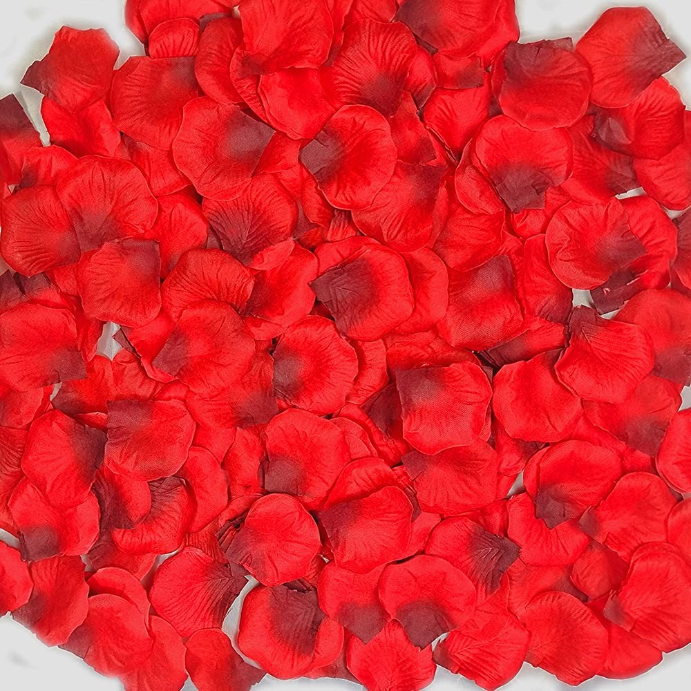 Dark Red Artificial Fabric Rose Petals Wedding Flower Decor 2000 PCS