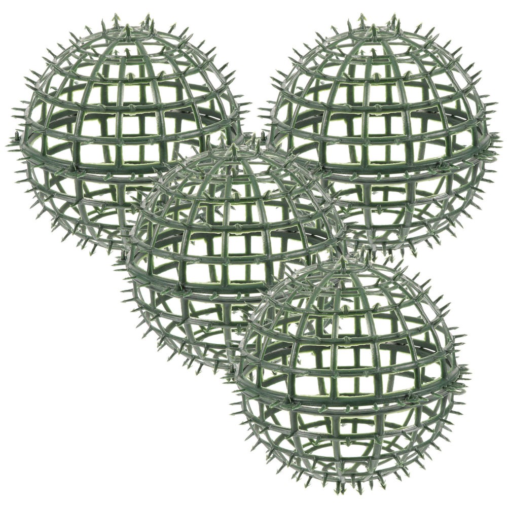 4Pcs Green Plastic Artificial Plant Topiary Ball Rack Stable Reusable Holder