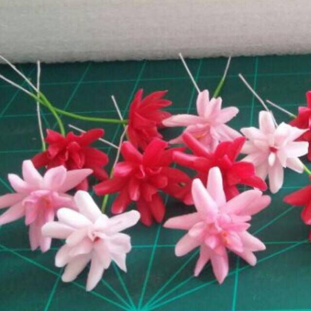 10Pcs. Mix set Rangoon Creeper Flowers Clay Artificial Thai Handmade Decorate