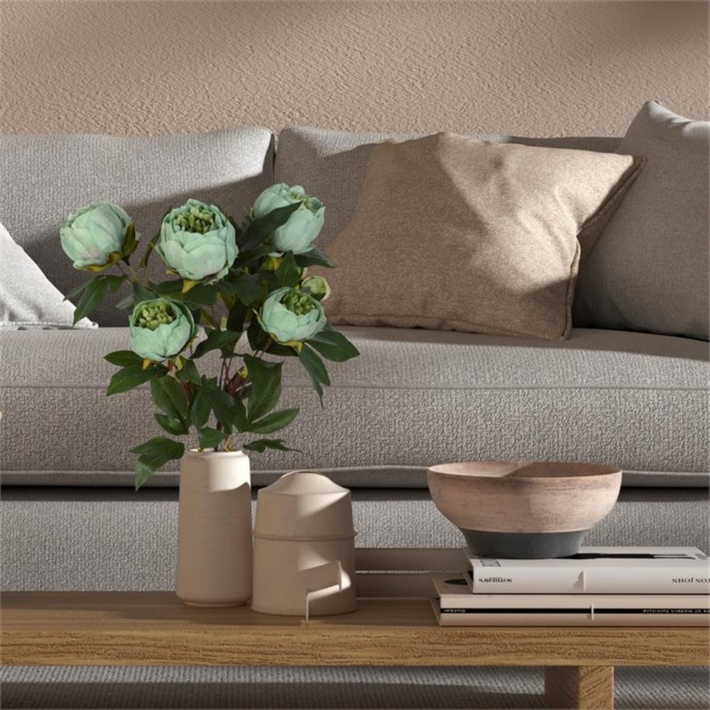 Vickerman 23″ Contemporary Fabric Artificial Peony Spray in Green