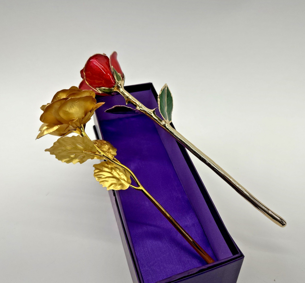 24k Gold Accent Roses Steven Singer Red & Gold & Golden Blooming Rose