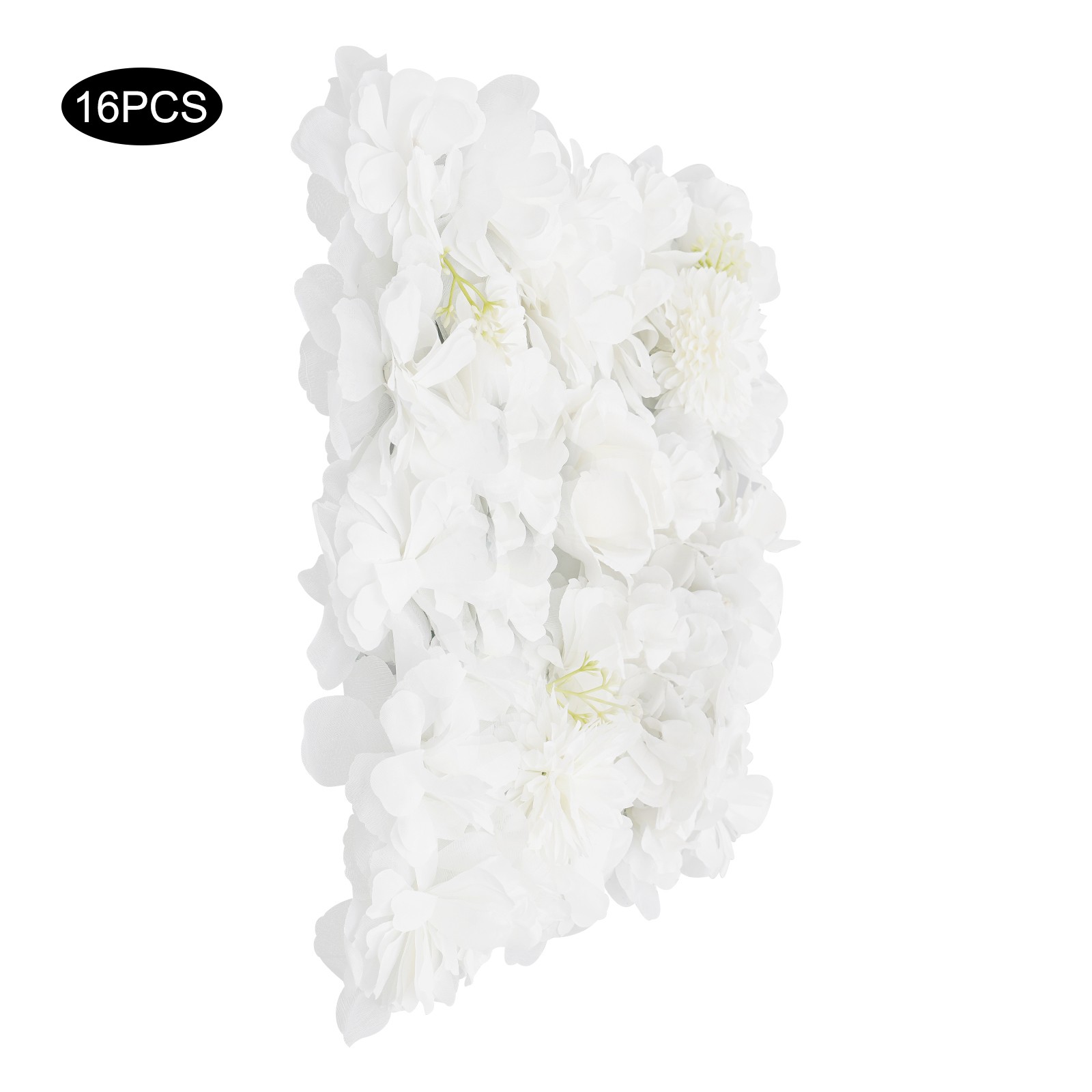 16 Pack Artificial Flower Wall Panels, Silk Cloth Plastic, 13.8×13.8 Inch Each