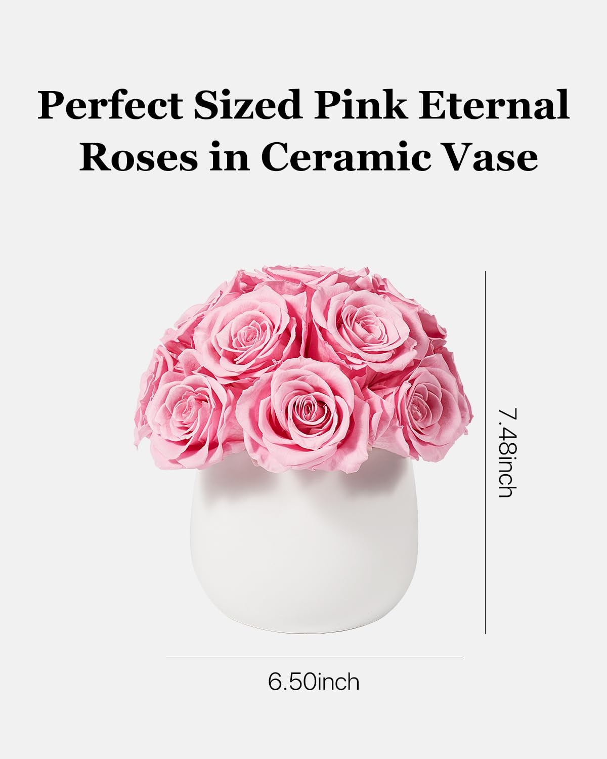 Preserved Flowers Vase Ceramic Decor, Eternal Flower Vases for Centerpieces, …