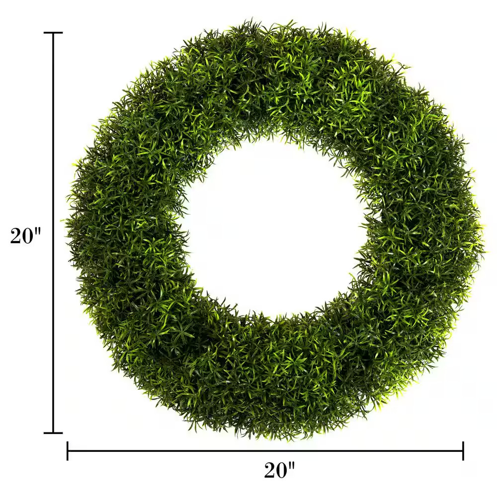 20 In. Artificial round Grass Wreath