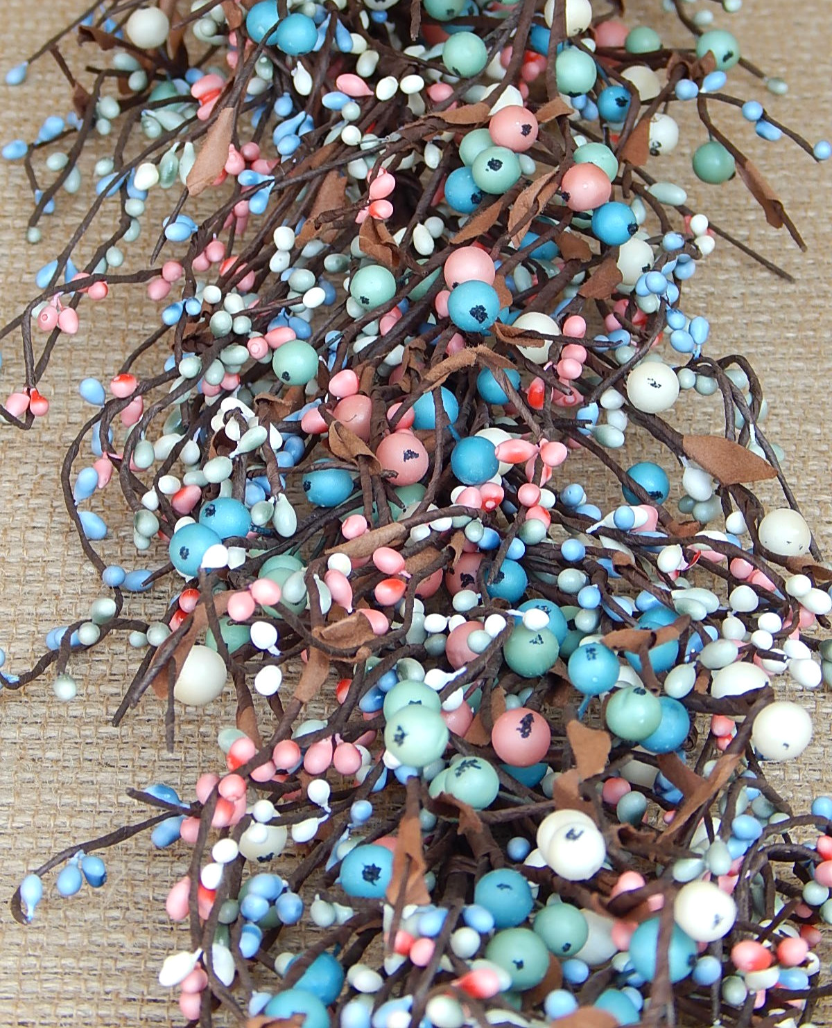 EASTER Berry Garland – Mixed Berries in MINT CORAL BLUE CREAM MIX 53″ – NEW