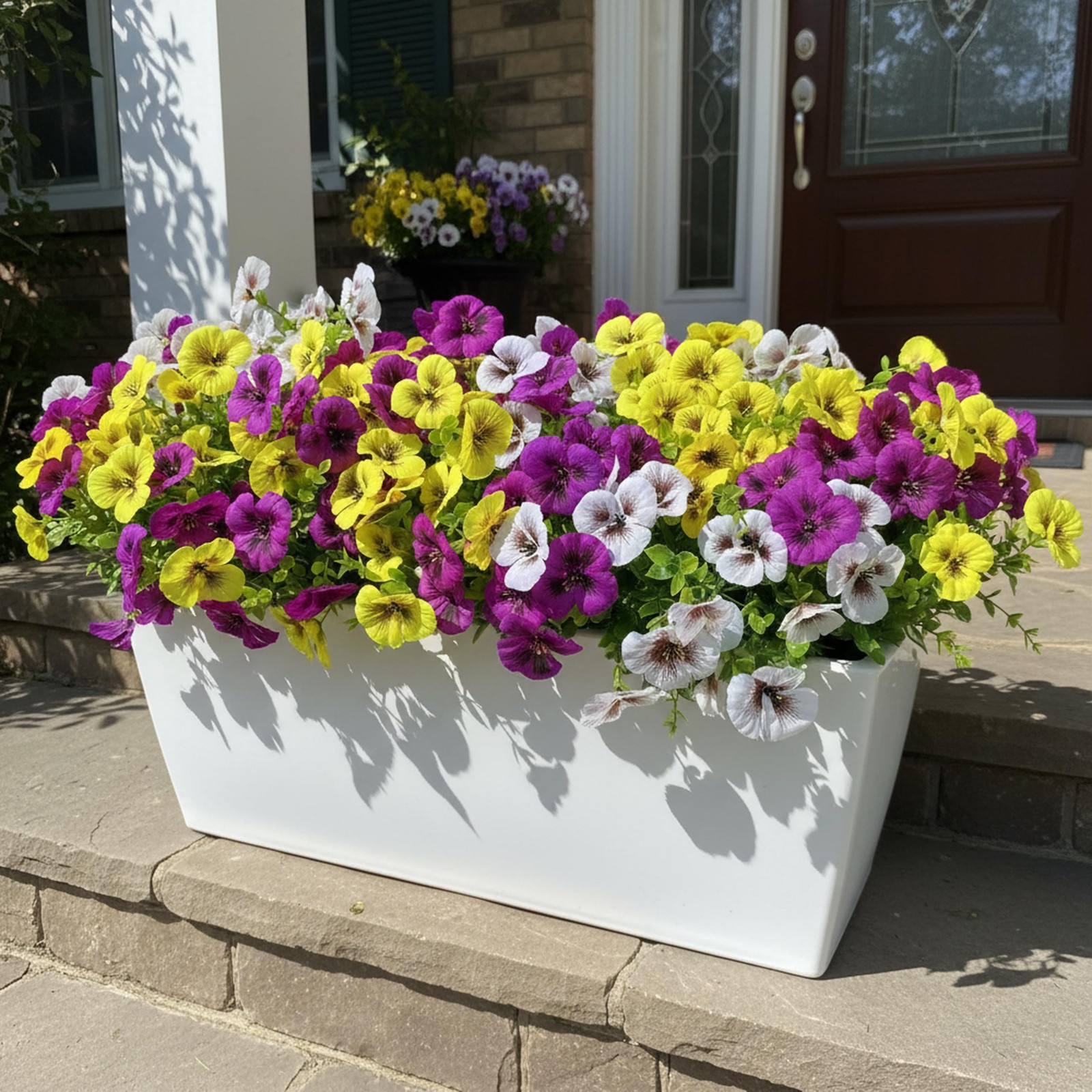 UV Resistant Artificial Pansy Flowers for Outdoors – Faux Silk Pansies with E…
