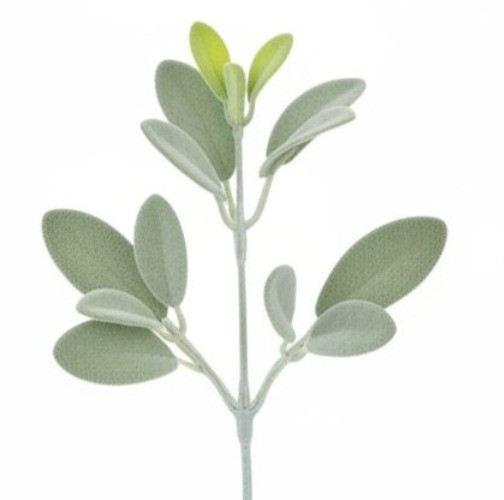 Sage Green Lambs Ear Stems Set of 5, Soft Touch Faux Greenery Picks for Wreaths