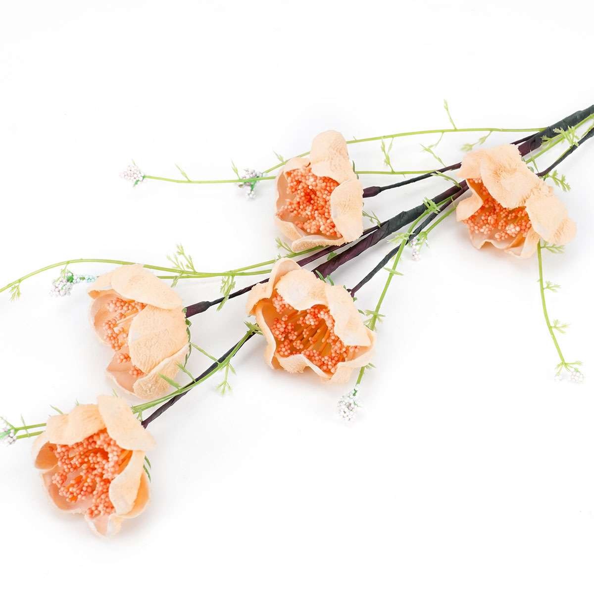 Glitter Artificial Poppy Stems Multicolor Floral Branches Home Vase Table Decor