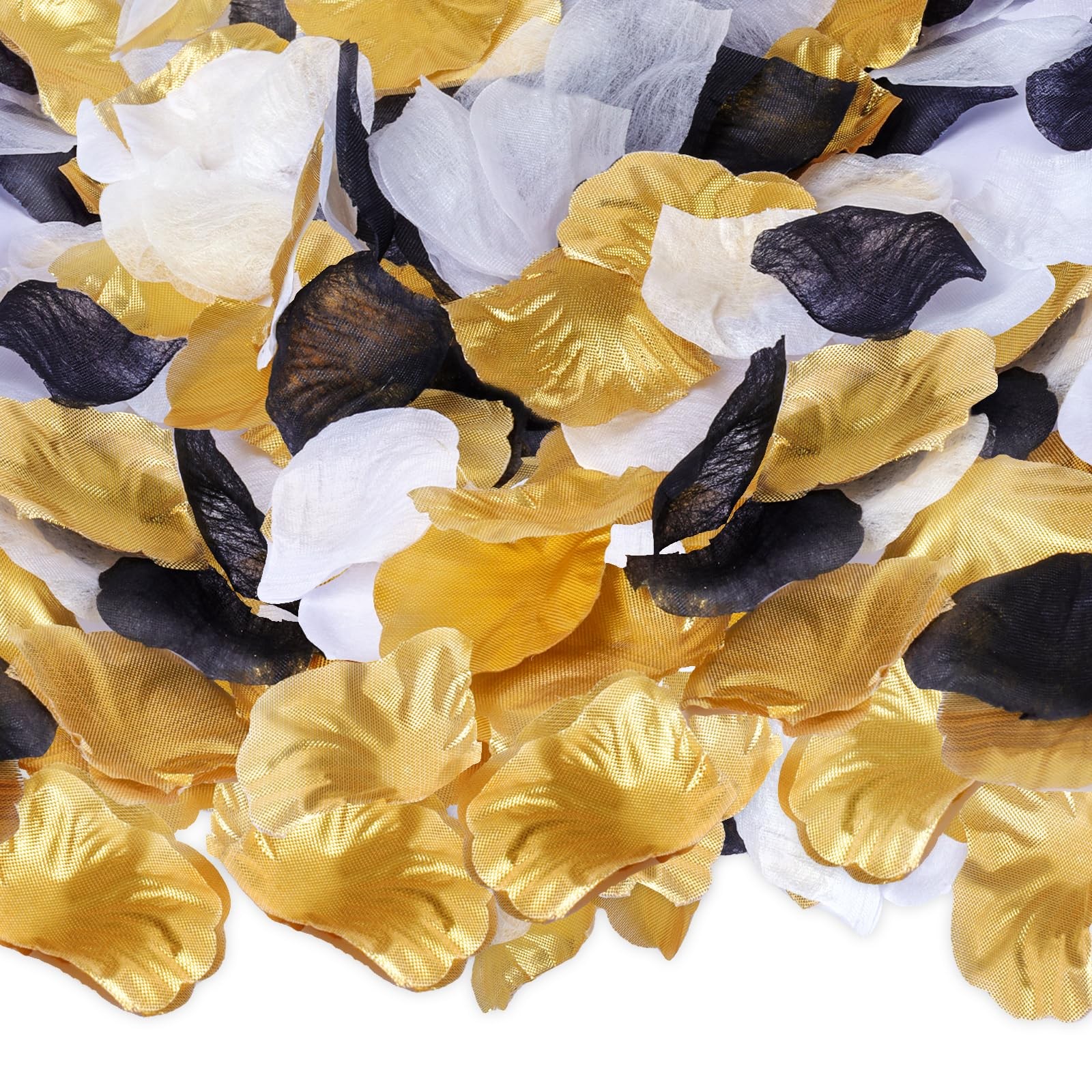 1800 PCS Bulk Artificial Rose Flower Petals Fits Wedding Black Gold White Decor