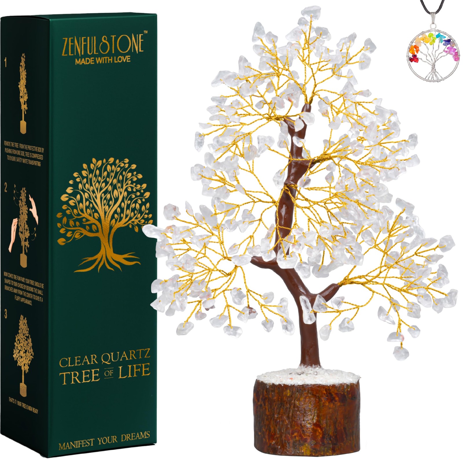 Clear Quartz Tree of Life for Home, Office, and Desk Décor | Handmade Bonsai …