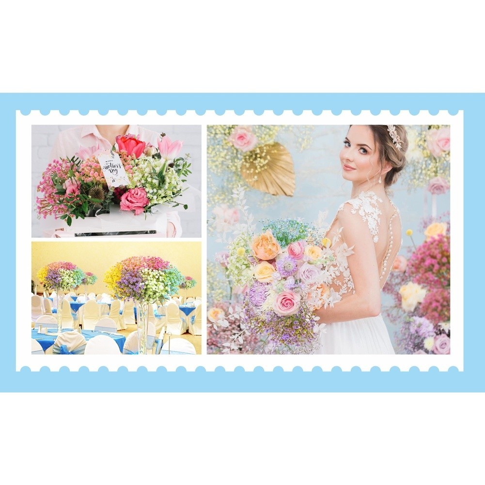 3-Stem Soft PVC Baby Breath Flowers for Wedding Bouquets and Photography Props