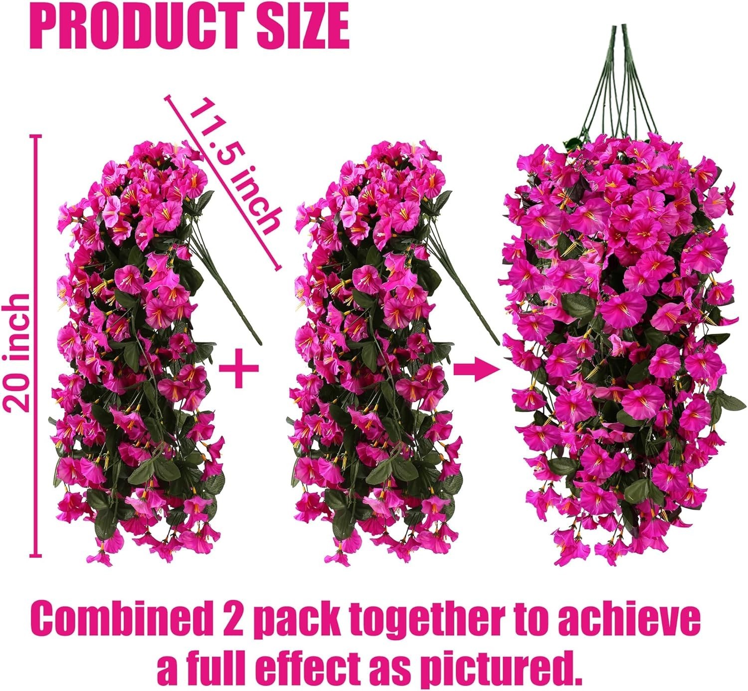 Artificial Fake Hanging Flowers Plants for Outdoor Outside Spring Summer Decorat
