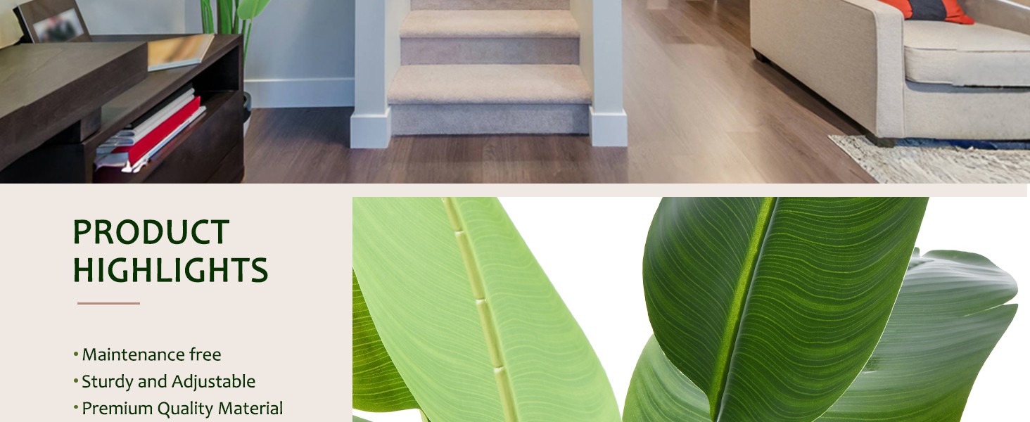 Bird of Paradise Plant Artificial 7ft,Faux Plants Indoor Tall with 13 Trunks –