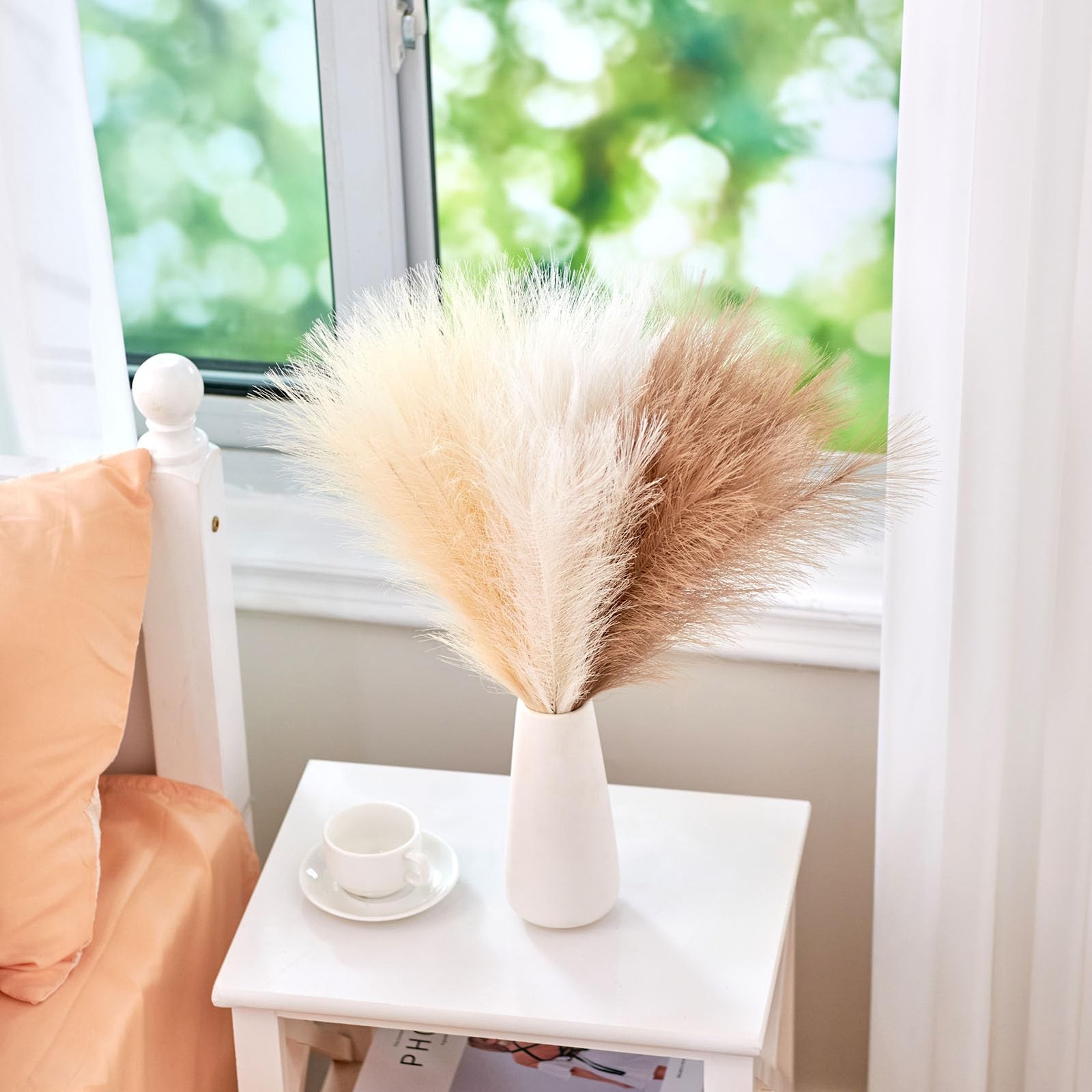 𝟲𝟬pcs Pampas Grass Decor, 𝟭𝟳.𝟳Inch Pampas Grass Home Decor, Faux Pampas …