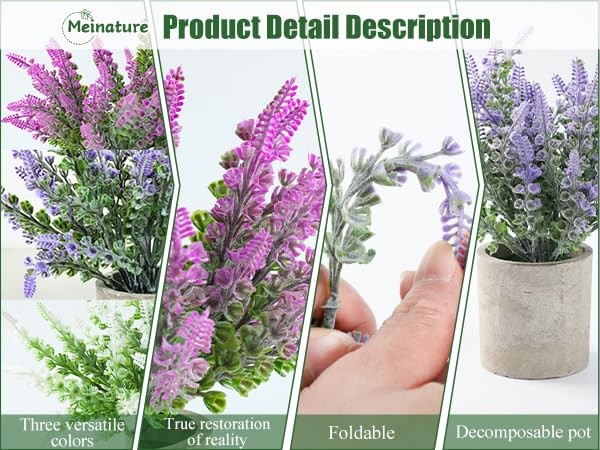 Plant Stand Indoor，3-Pack Lifelike Artificial Lavender ，Artificial Plants Ind…