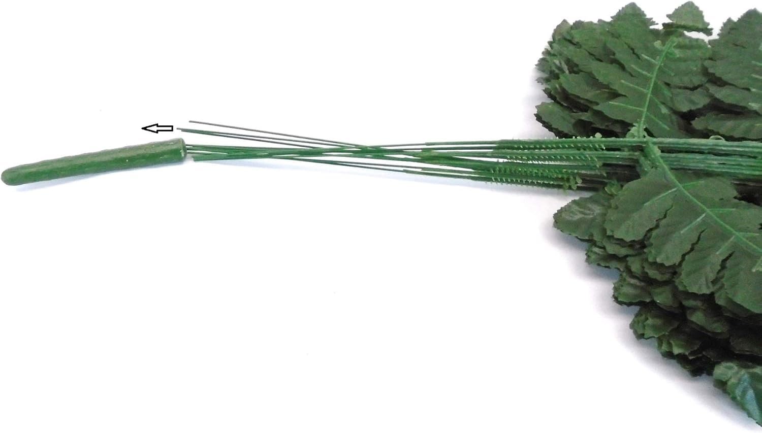 24 PCS 16 Inch Green Leather Fern Artificial Silk Leaf Plant Greenery Decor