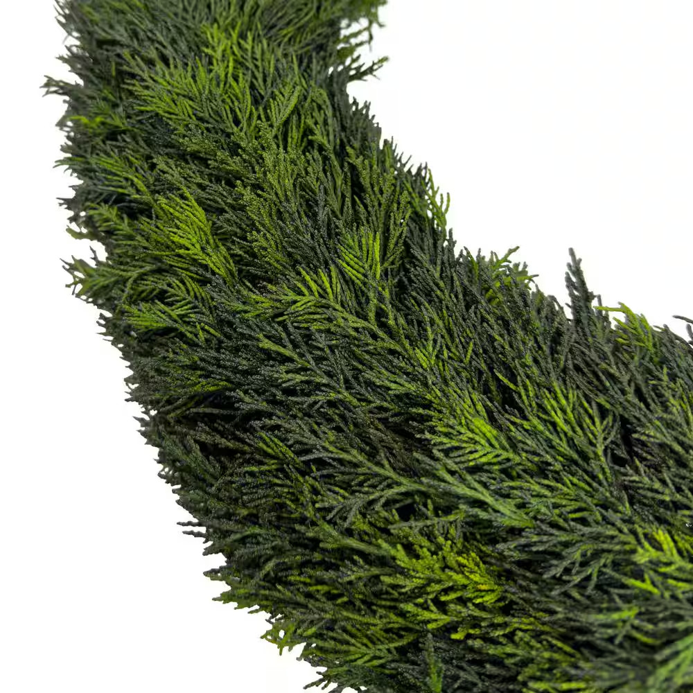 24 In. Real Preserved Cypress Leaf Wreath
