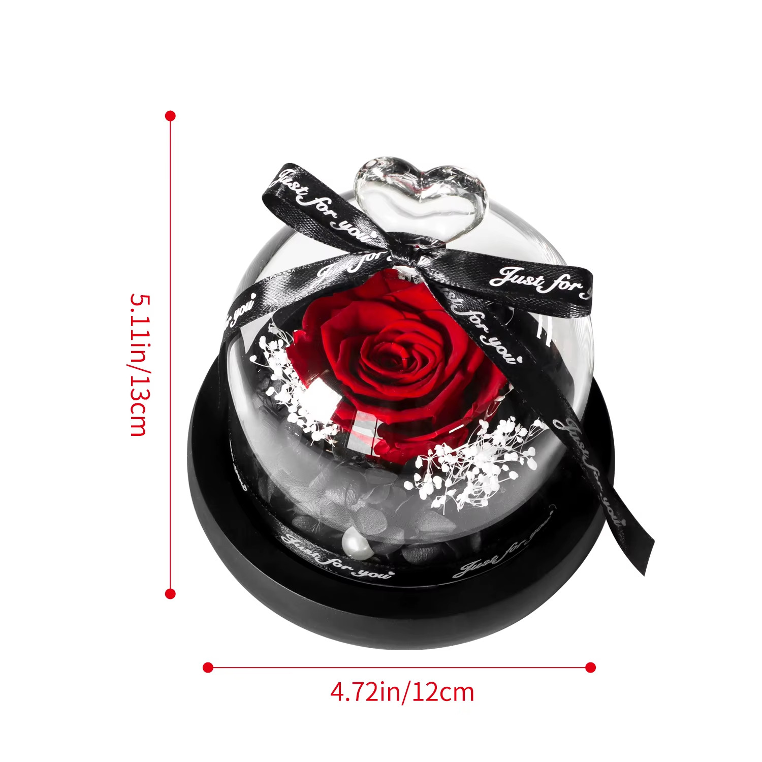 Eternal Rose in Glass Dome with LED Light – Ideal Gift for Women and Moms