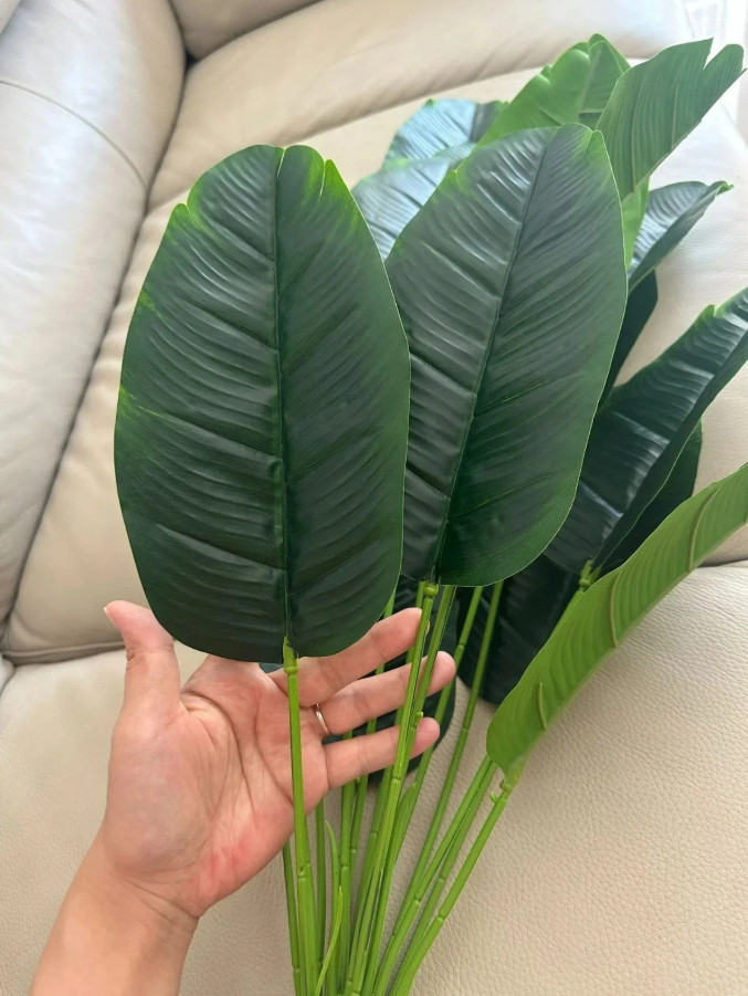 Leaves Artificial Plants Large Tropical Palm Tree Fake Banana Plants Leaves Real