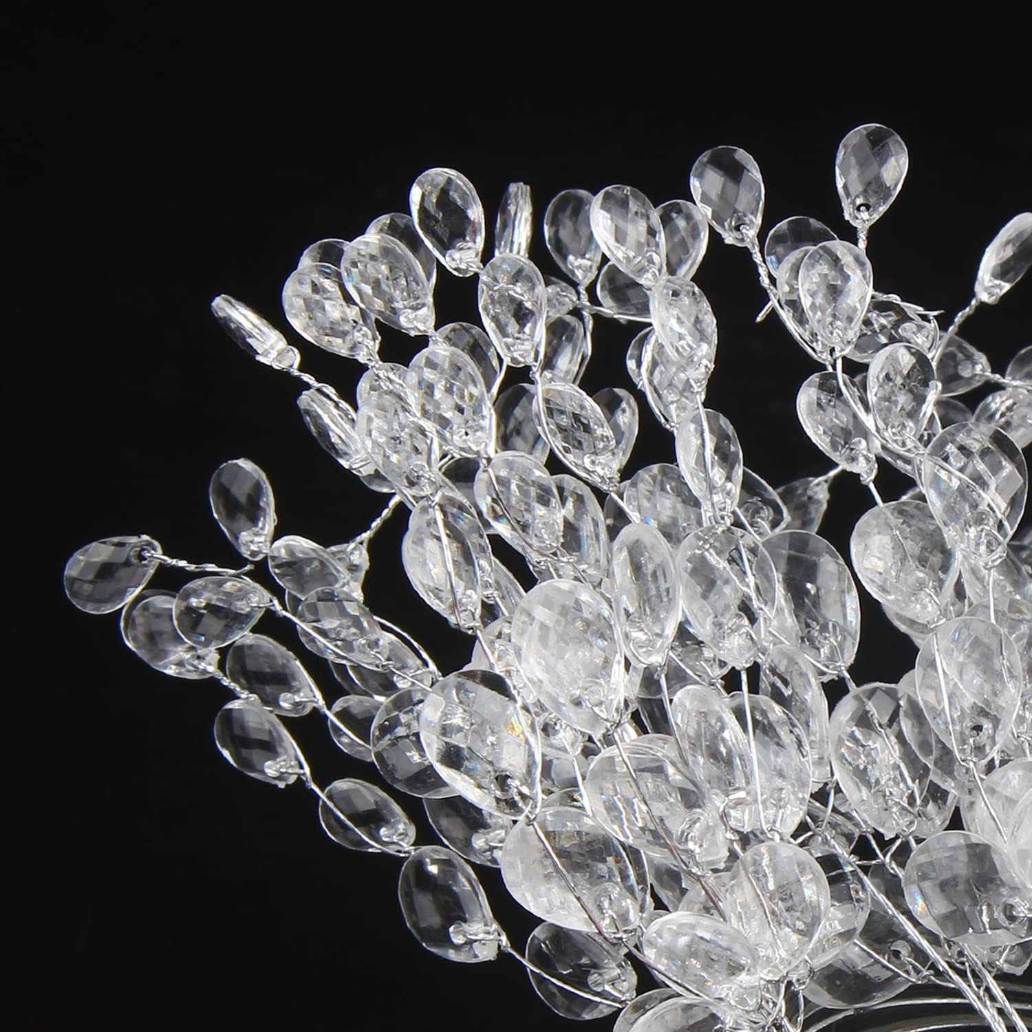 50pcs Acrylic Bead Drop Stems Flower Bouquet Crystal Bud Branches Flower Twig…