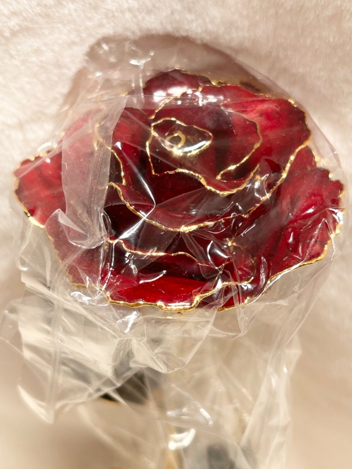24 Karat Gold Dipped Real Red Rose Preserved in Real Gold With Original Box