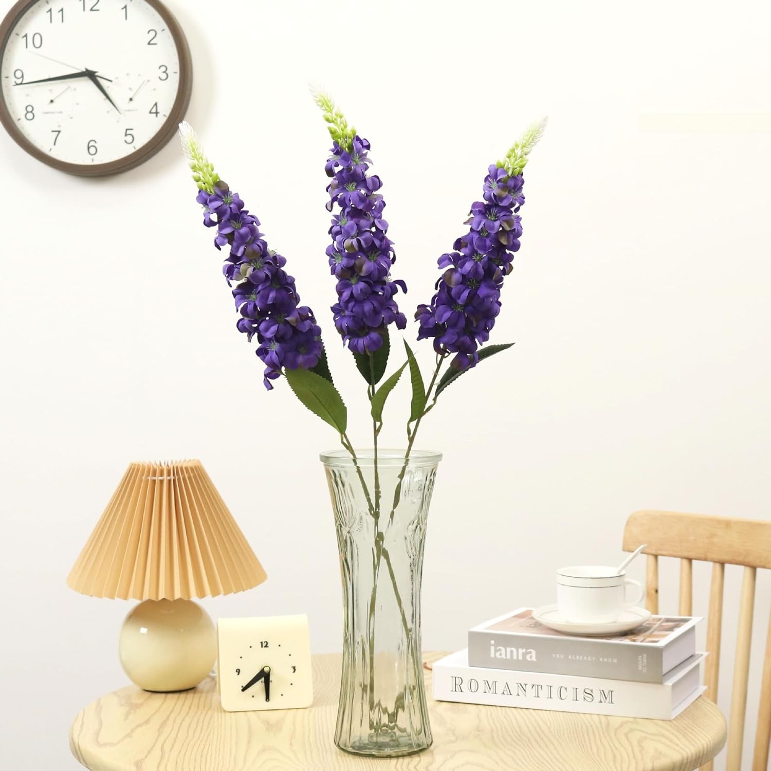 Purple Artificial Delphinium Snapdragon Flowers 8PCS Artificial Silk Arrangement