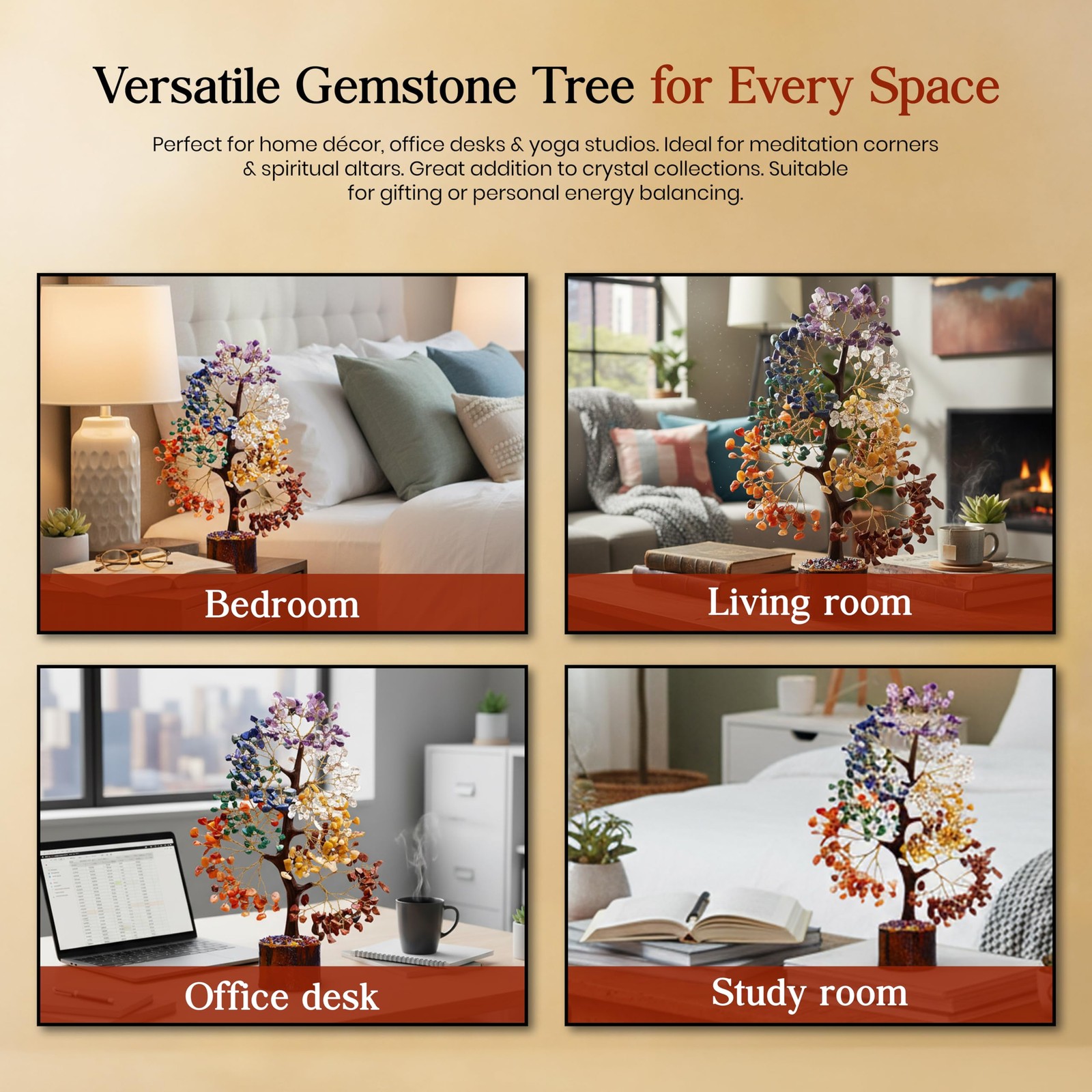 AstraVeda 7 Chakra Tree, Crystal Tree of Life, Feng Shui Trees, Positive Ener…
