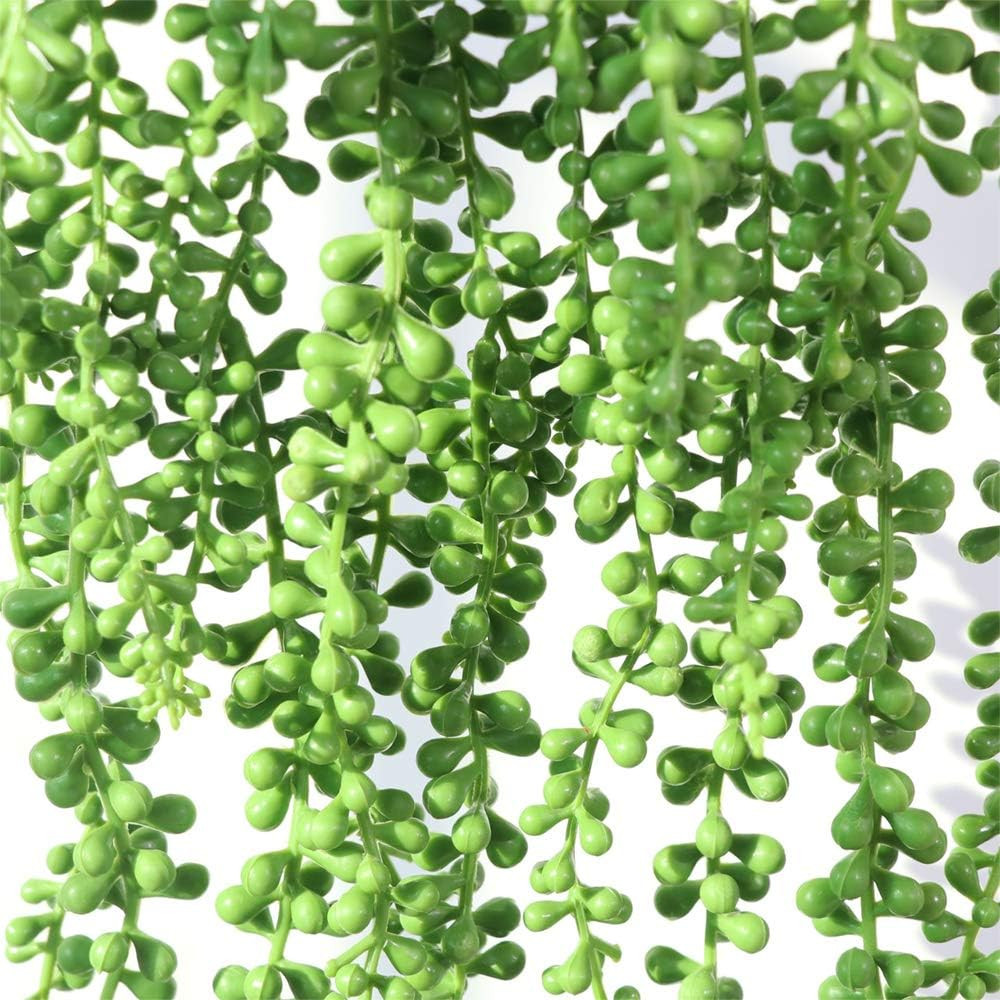 3 Pcs Artificial String Of Pearls Hanging Succulent Vines 27.6 Inch Green