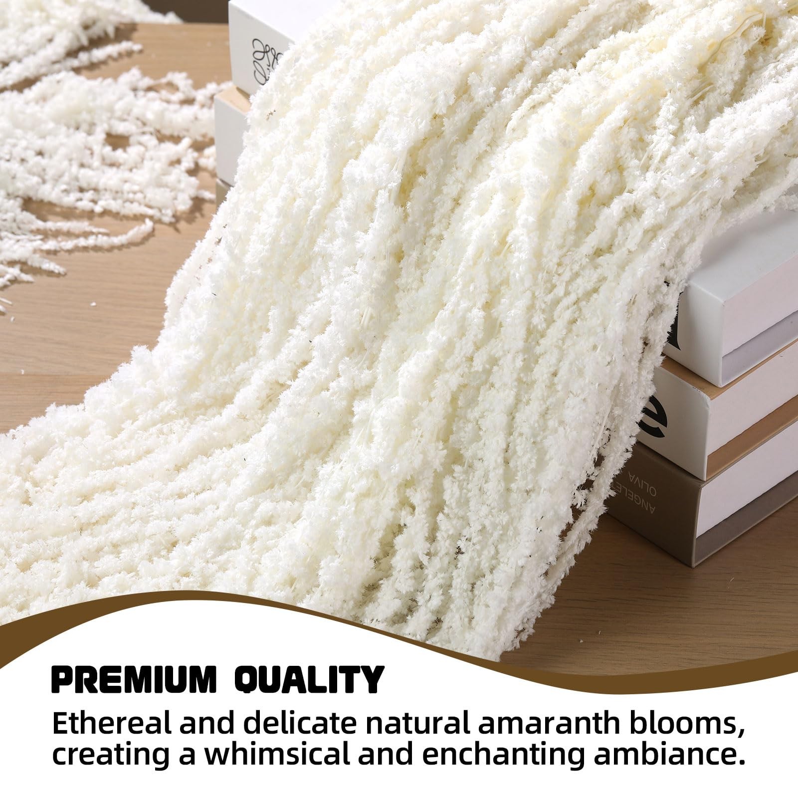 5 PCS Dried Amaranthus Hanging Flowers White 24 Inch Arch Wall Home Decor