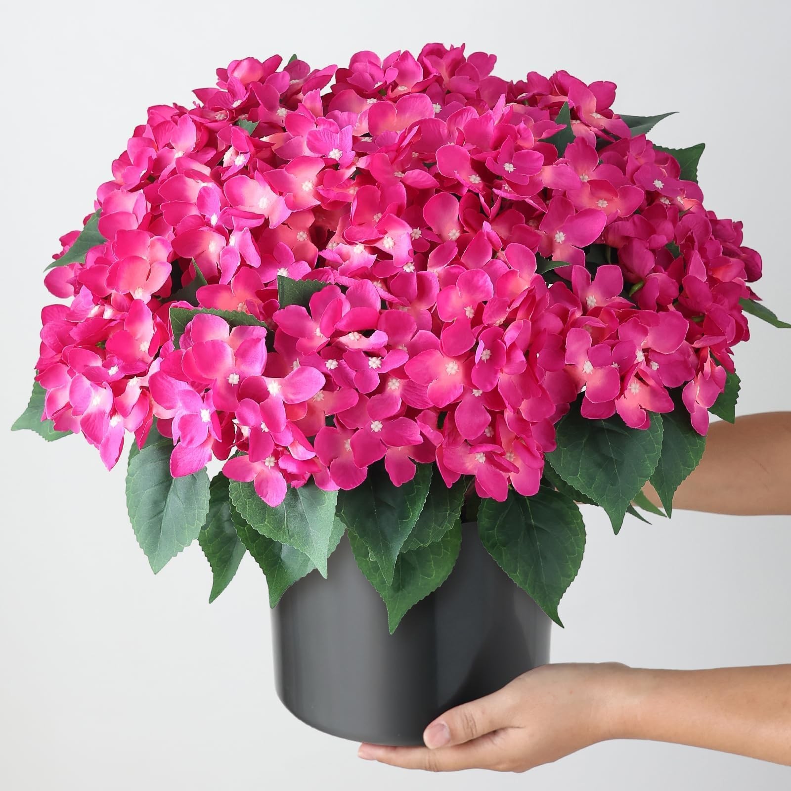 Artificial Hydrangea Flower Topiary Trees – 2 Sets Faux Silk Flower Potted Pl
