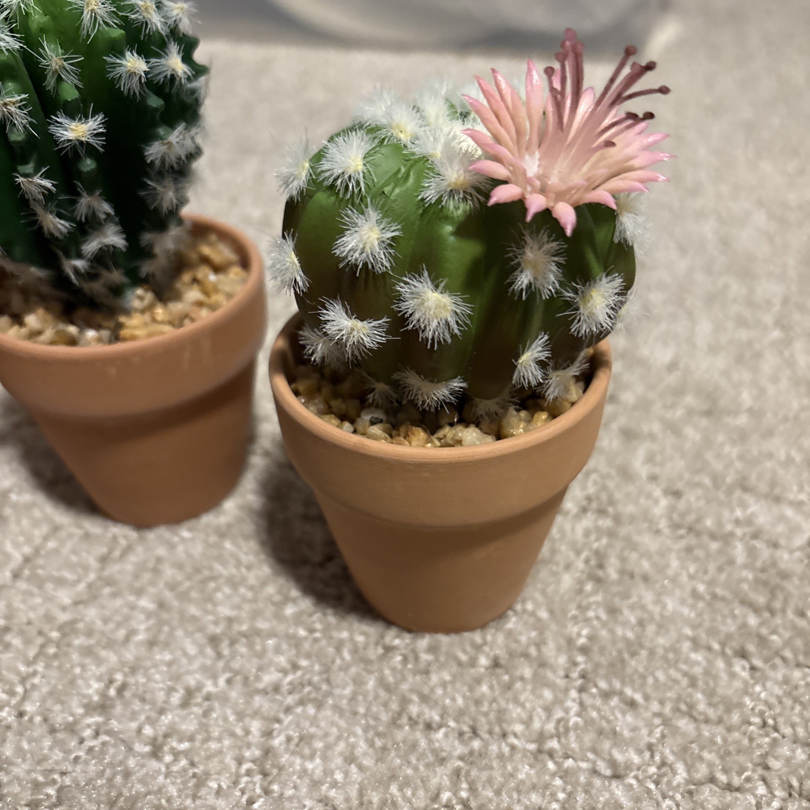 Mini Artificial Cactus Plants in Terracotta Pots 4 Pcs Potted Faux Succulents