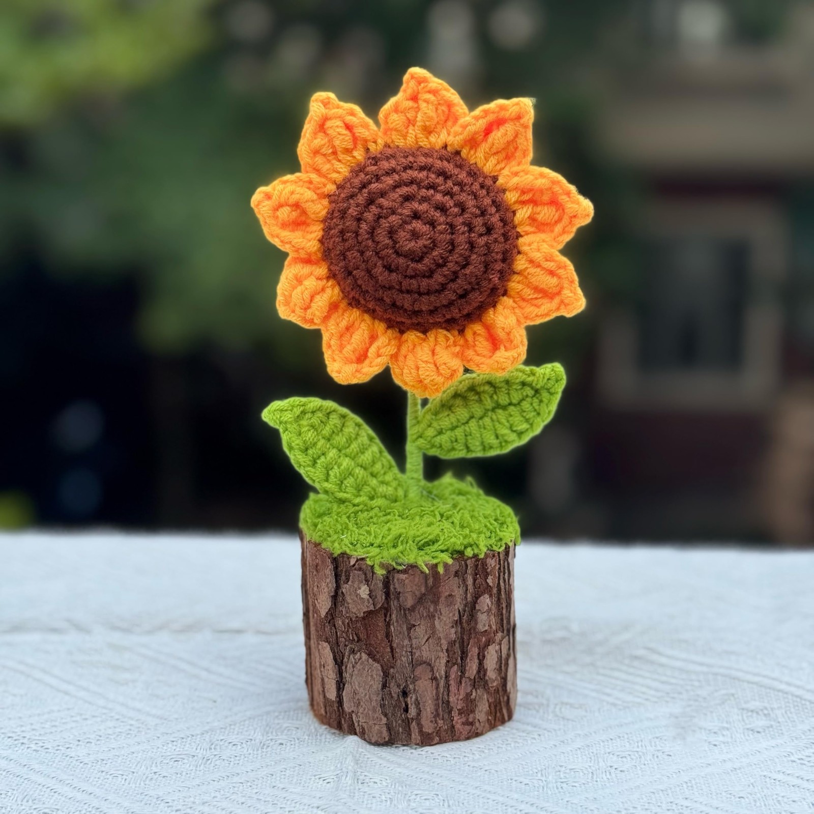 Crochet Sunflower Artificial Flowers Handmade Sunflower Bouquet Creative Knit…