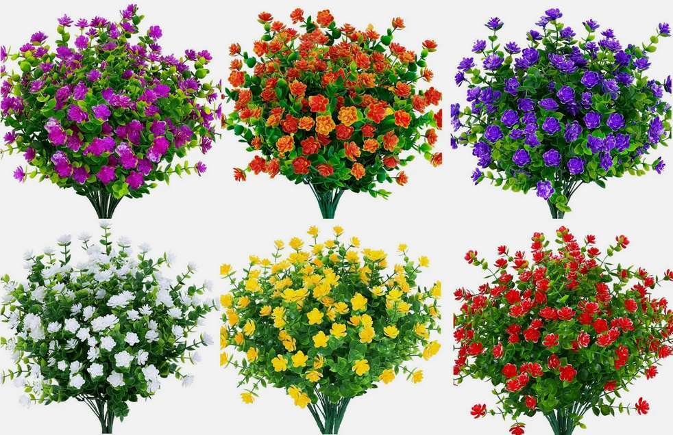 4~10 Pack Artificial Flower Fake Outdoor UV Resistant Boxwood Plants Shrub Decor