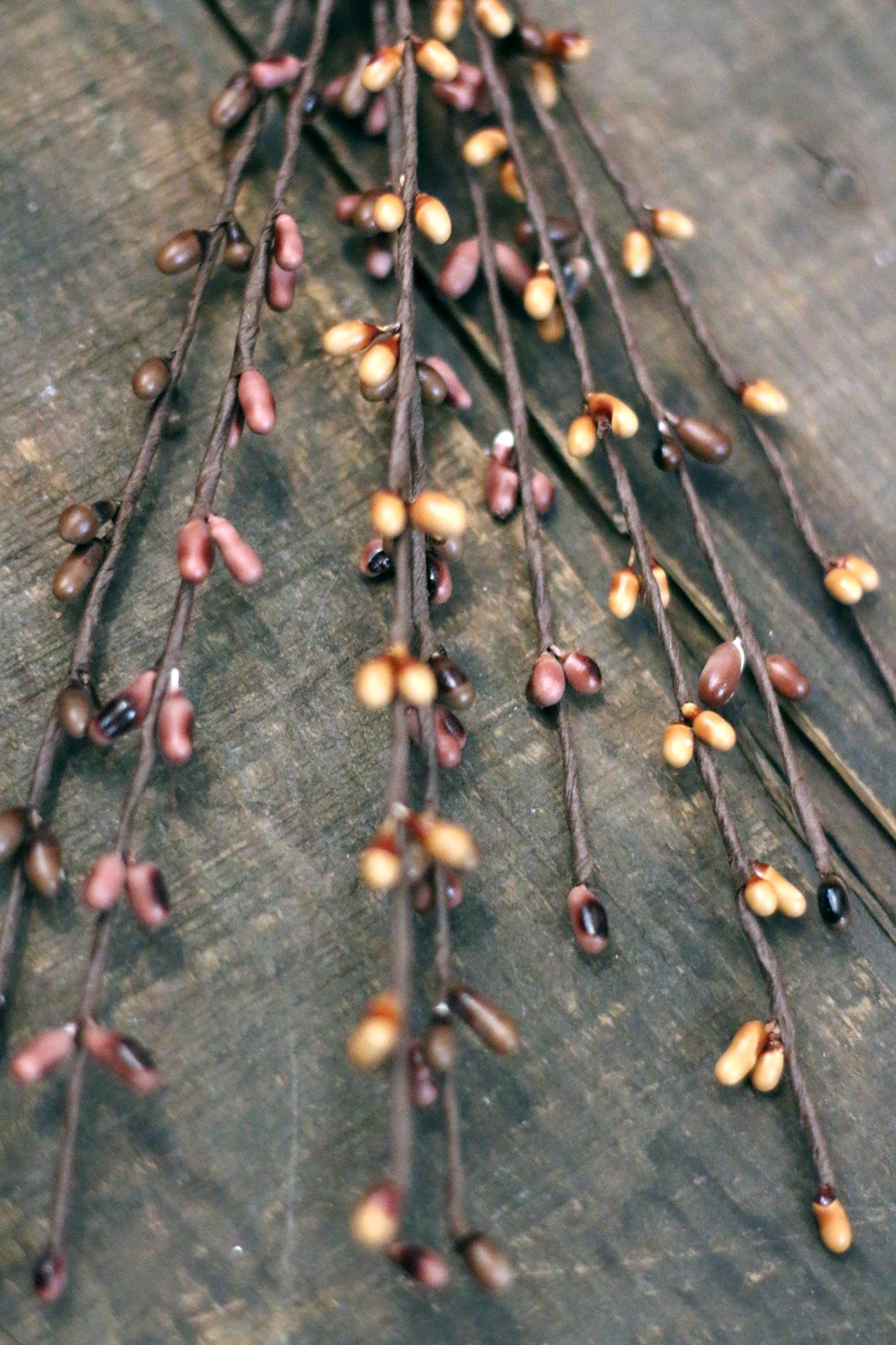 Pip Berry Picks Set of 3 Mauve Tea Stain Brown Primitive Floral Decor 12 in