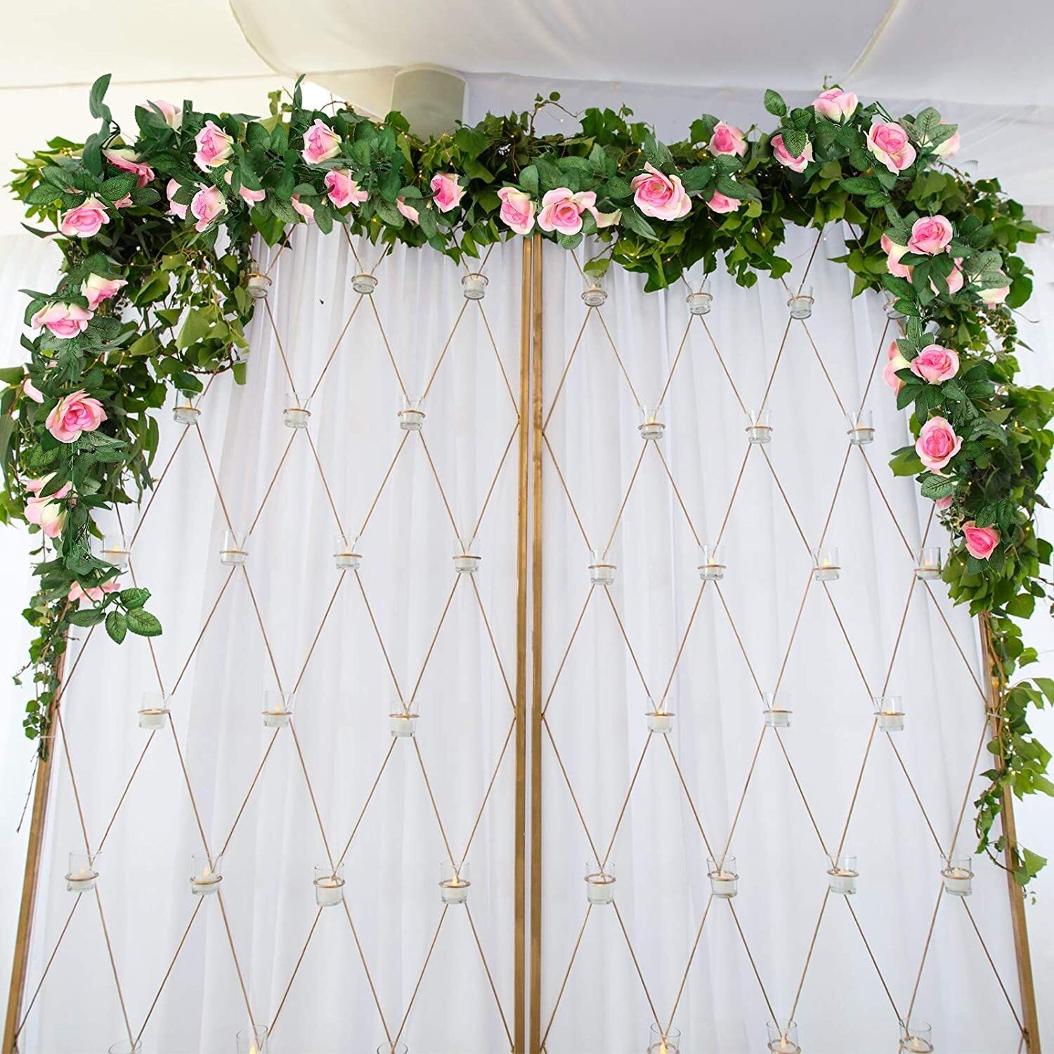 3PCS Artificial Rose Vine Flowers Plants Fake Vine Wedding Home Party Decor
