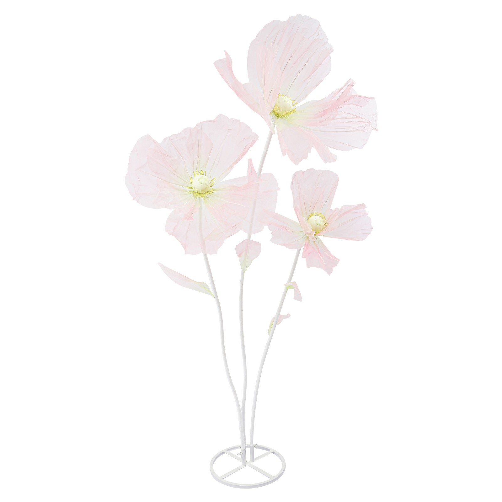 6.2FT Giant Artificial Flower Decor W/stand 3-head Fake Flower For Wedding Party