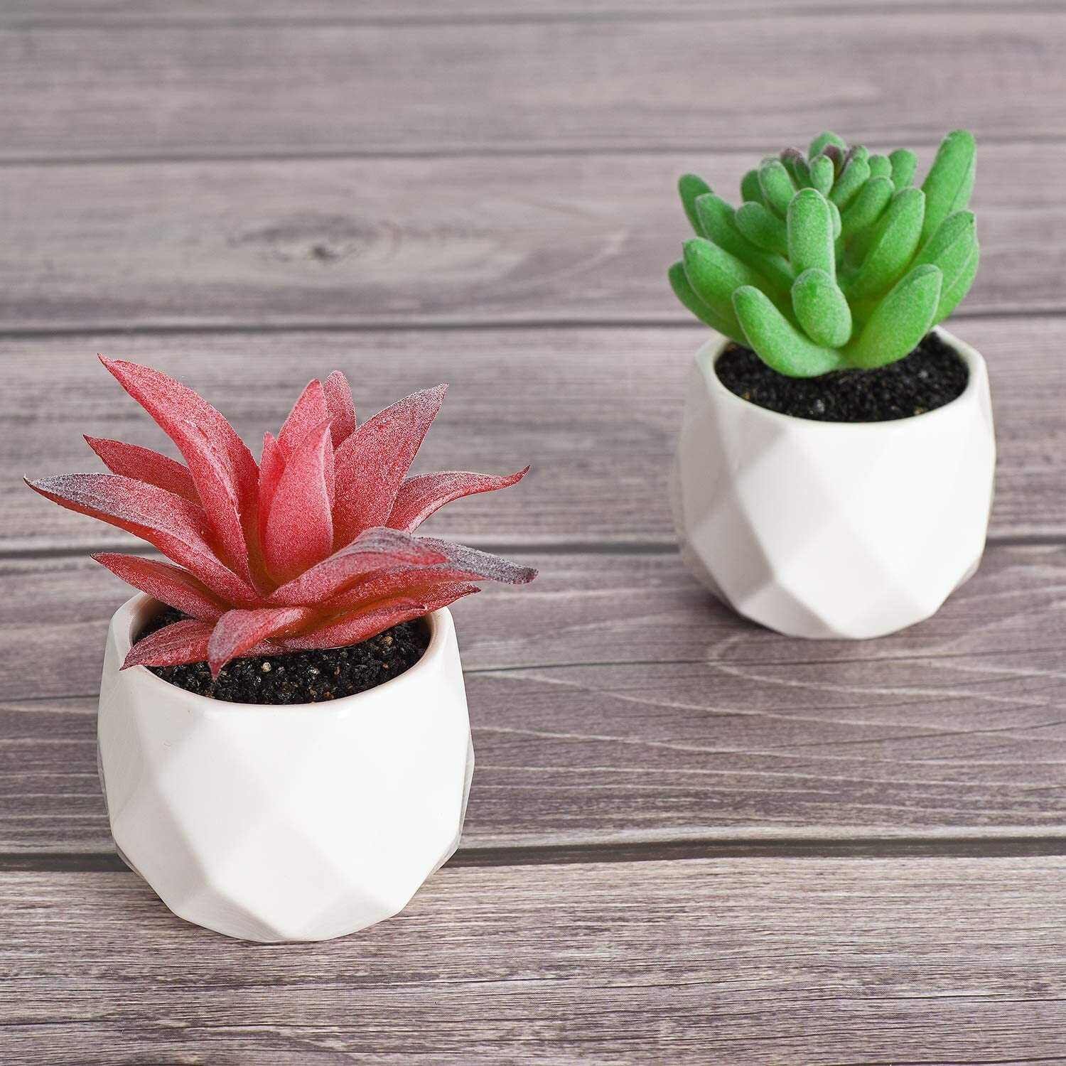 6 Pack Artificial Succulent Plants Lvydec Mini-Sized Fake Succulent Plants (E)