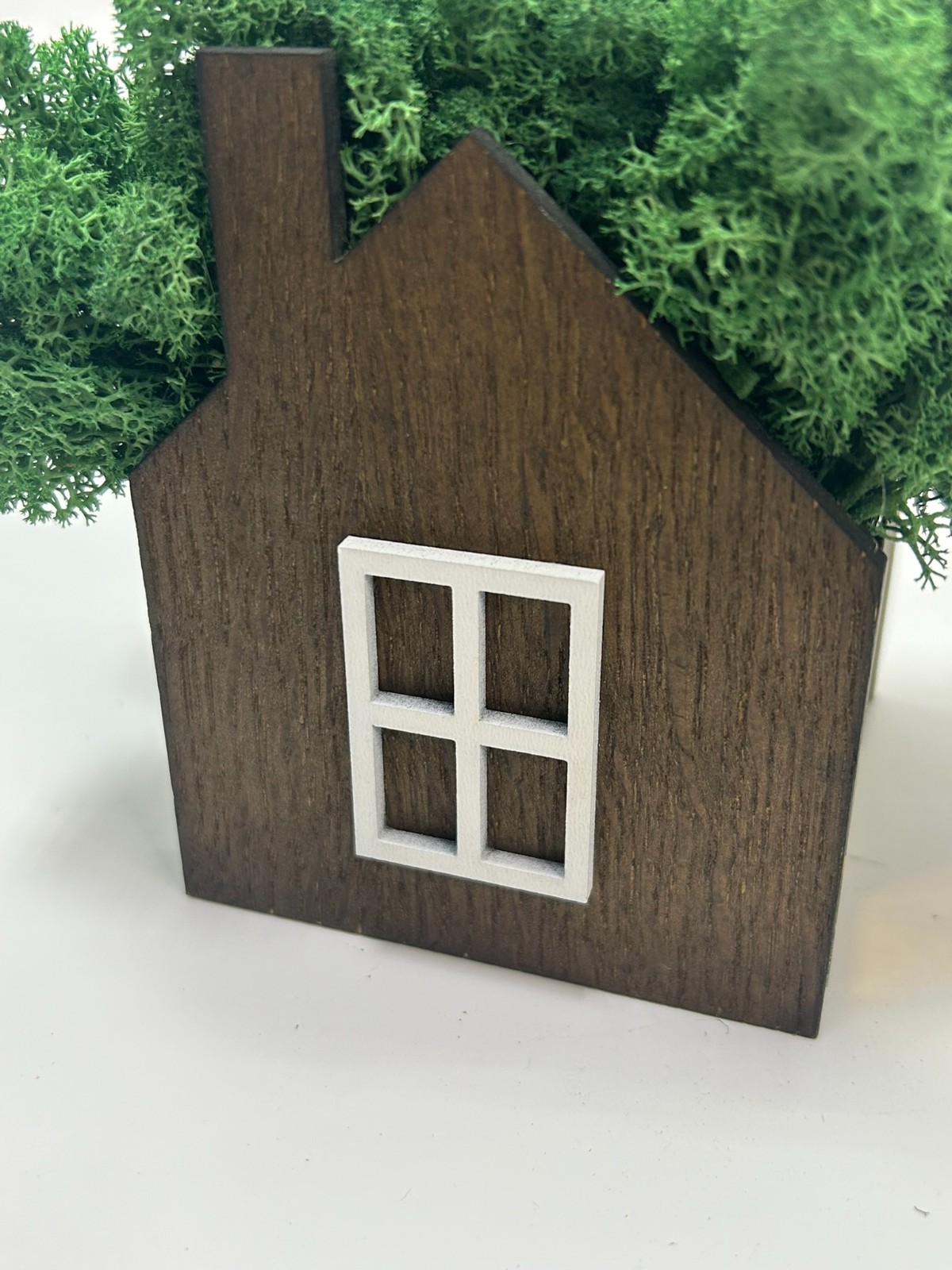 Handmade Wooden Moss House | Natural Eco Home Decor | Stabilized Moss Mini House