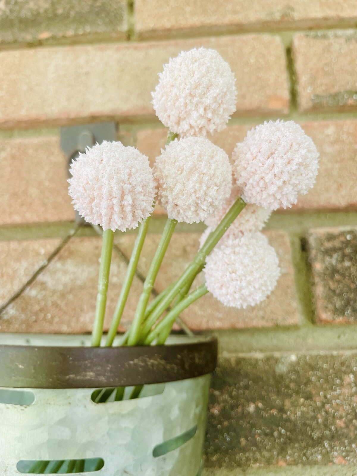 Pink Billy Ball Country Flower Bouquet New