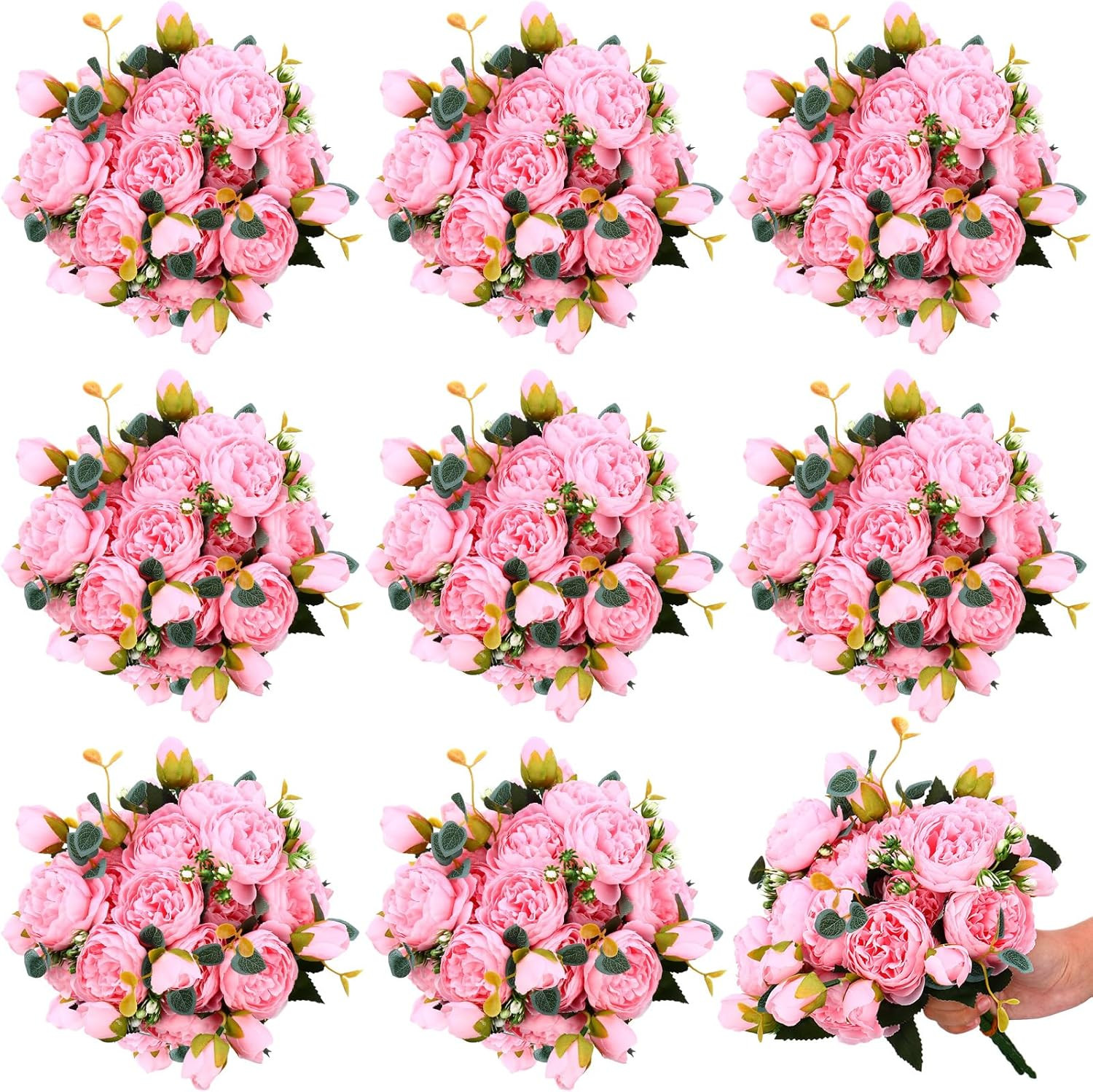 24 Light Pink Artificial Peonies for Wedding Decor & Centerpieces