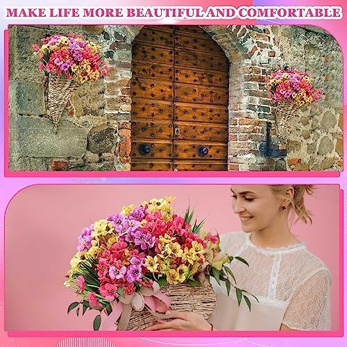 100 Bundles UV Resistant Violet Artificial Flowers – Faux Silk Outdoor Decor, Bu