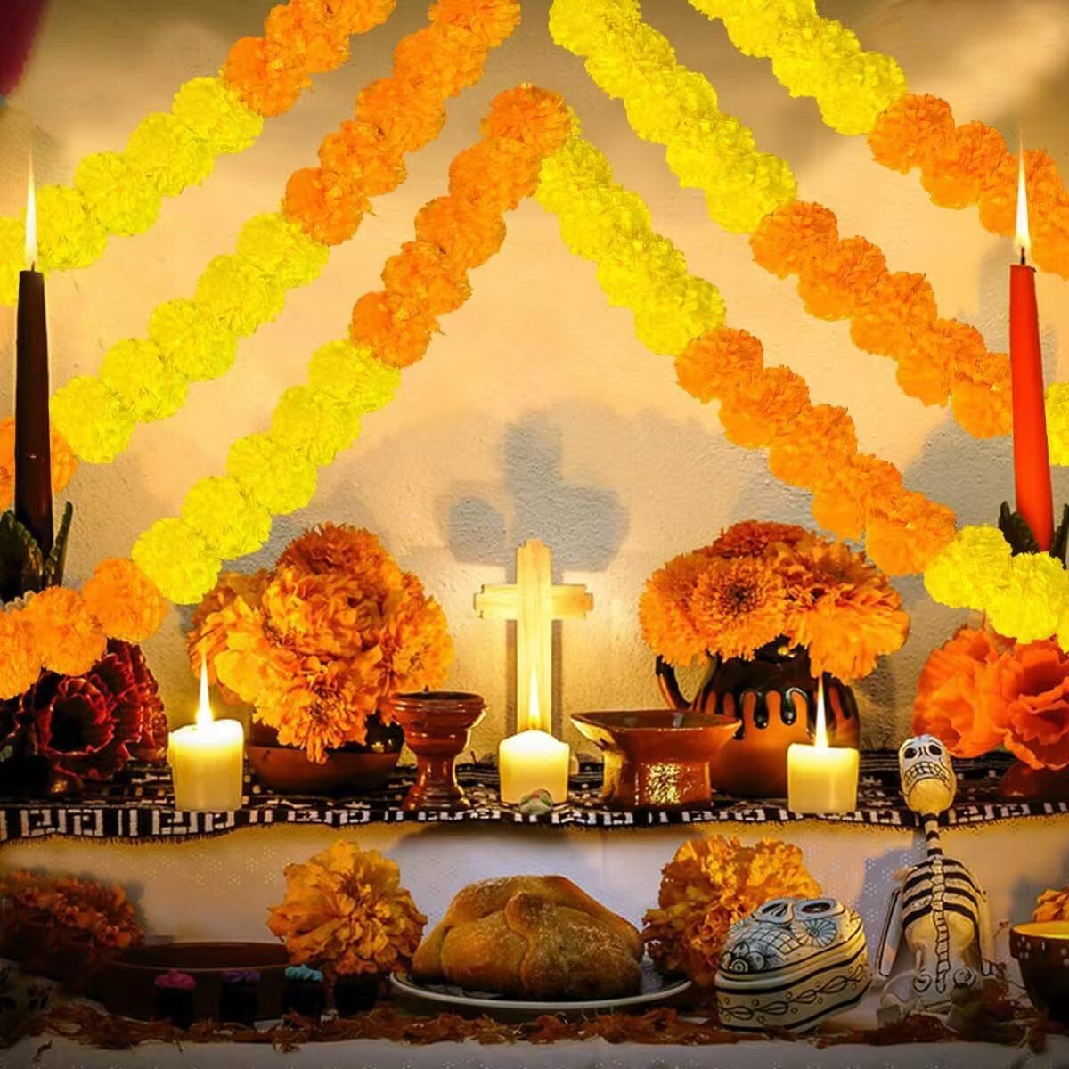 Marigold Garland,Indian/American Wedding Party Mantle Decoration,Diwali Decorati