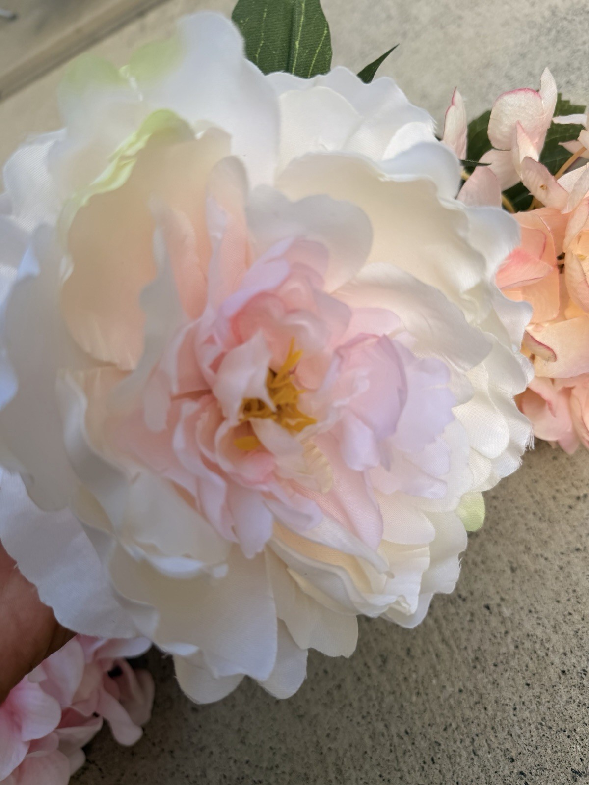 Ashland Spring Faux Floral Stems Lot 4 Pink Hydrangea Blush Peony Silk Flowers